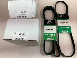 Gates Tensioners 38158 and 38159, Serpentine Belts K060930HD and K040378HD, NOS - Picture 1 of 7