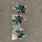 Lot Of 3 Mistletoe Holly Christmas Beaded Sequined Applique Sew On Craft
