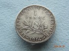 1914 France 1 Franc ✅ 0.8350 Silver 