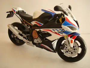 BMW S 1000RR Blanco Azul Rojo 1:12 Huadawei Novedad - Imagen 1 de 5