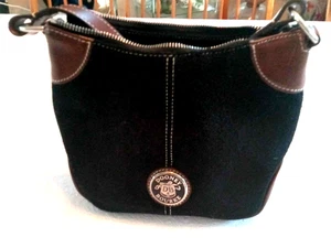  BOLSO BANDOLERA DOONEY & BOURKE DE GAMUZA NEGRO Estilo Vintage NB89 SD  - Imagen 1 de 6