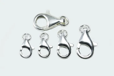 Inwaria Moschettone Chiusura 925 Argento 7/9/11/13 / 16 MM per Gioielli, SS130 - Immagine 1 di 2