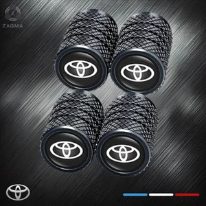 Set Of 4 Premium Black Metal Tyre Dust Valve Caps For TOYOTA All Models - Picture 1 of 5