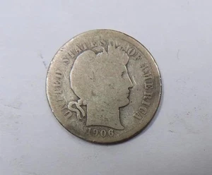 USA United States of America Barber Silver Dime 10 cents 1906 SCARCE - Foto 1 di 2