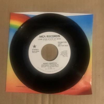 Nanci Griffith, 45 rpm, Promo, VG+, Lone Star State Of Mind, MCA-53008 - Image 1 of 2