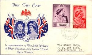 1949 British Pitcairn Island Royal Wedding First Day Cover to Christchurch NZ - Picture 1 of 2
