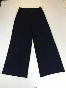 ST. JOHN NWT Fashion Fit Pants Sz Sm Navy Elastic Waist Wide Leg Front Pockets - Picture 1 of 14