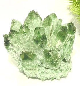 Large 384g | 83mm X 80mm Beautiful Green Phantom Crystal Quartz Crystal Cluster - Picture 1 of 9