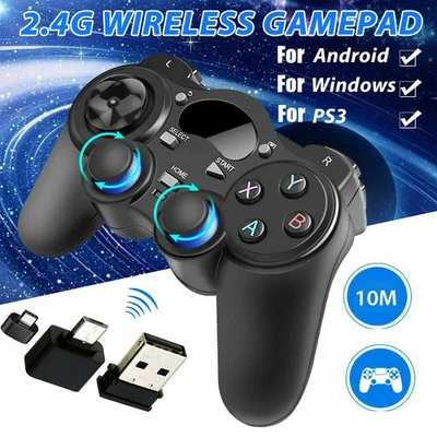 2,4G Wireless Gamepad Game Controller Joystick +OTG für PS3 Handy TV Box Tablets - Bild 1 von 4