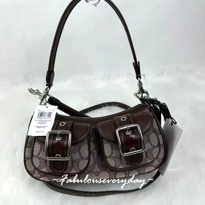 COACH Ashton Bag In Signature Jacquard Shoulder/Crossbody CBJ00 Silver/Oak/Maple - Image 1 of 4