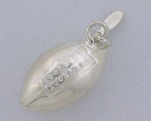Foot Ball Football Pure .925 Sterling Silver Pendant  EBS3886 - Picture 1 of 1