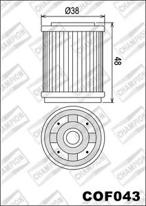 COF043 Yamaha TW200 2012 2013 2014 2015 2016 CHAMPION Oil Filter - Picture 1 of 1