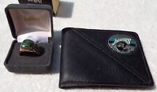 Jacksonville Jaguars Balfour Size 14 Ring Leather Bi-fold Wallet pewter ? Emblem