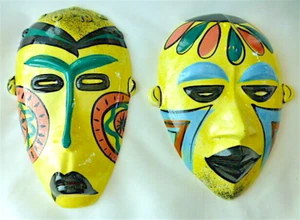 1957 Handbemalt Gips Komödie Tragödie Maske Set Theater Drama Wanddeko Ansehen! - Bild 1 von 12