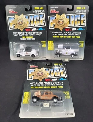 Carro de polícia estadual RACING CHAMPIONS POLÍCIA EUA 1932 FORD COUPE #17 #11 #61 - Imagem 1 de 4