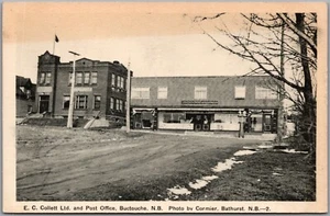 Postcard Buctouche New Brunswick E. C. Collett Ltd. and Post Office Kent County - Picture 1 of 2