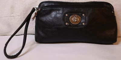RELIC Wristlet Clutch Black with Silver Hardware Faux Leather - Image 1 of 4