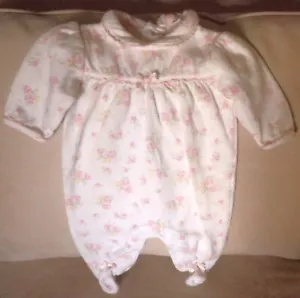 First Moments Baby Girl 3-6 Months Cotton Rose Floral Footed One Piece - Picture 1 of 8