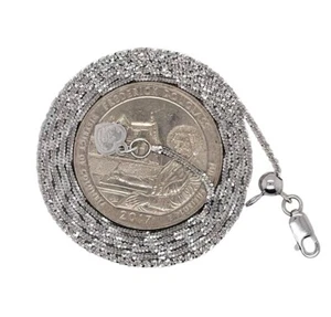 14k White Gold Adjustable Length chain Necklace 20 inches - Picture 1 of 6