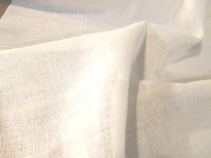 BTY Hanes OSNABURG Natural cotton sheer fabric drapery by the yard New 57" open - Picture 1 of 3