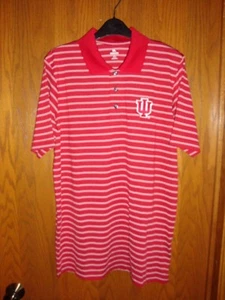 Indiana Hoosiers Knights Apparel Mens Red Striped 3 Button Polo Size: M NWT - Picture 1 of 5
