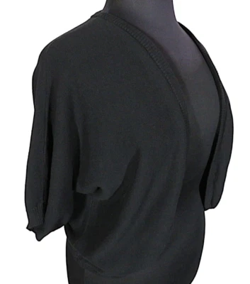 Cardigã feminino preto suéter de algodão shrug plus size 14-16 - Imagem 1 de 4