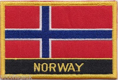 Norway Flag Embroidered Patch - Sew or Iron on - Image 1 of 3
