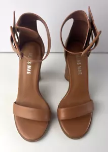 Alias Mae Ami Tan Leather Brown Women's High Heels With Ankle Strap Size 38 - Picture 1 of 19