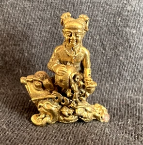 Statuette amulette figurine laiton BOUDDHA DIVINITE PROSPERITE CHINE b95 - Picture 1 of 5