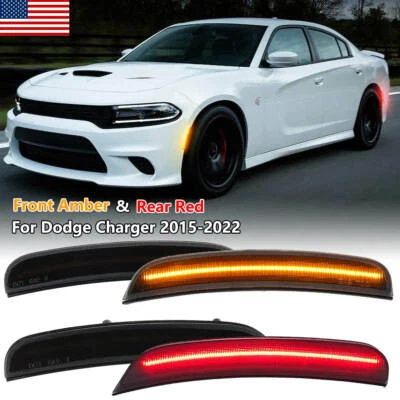 Luces de señalización laterales LED para parachoques delantero trasero con lente ahumada Dodge Charger 2015-2021 Foto 1 de 4