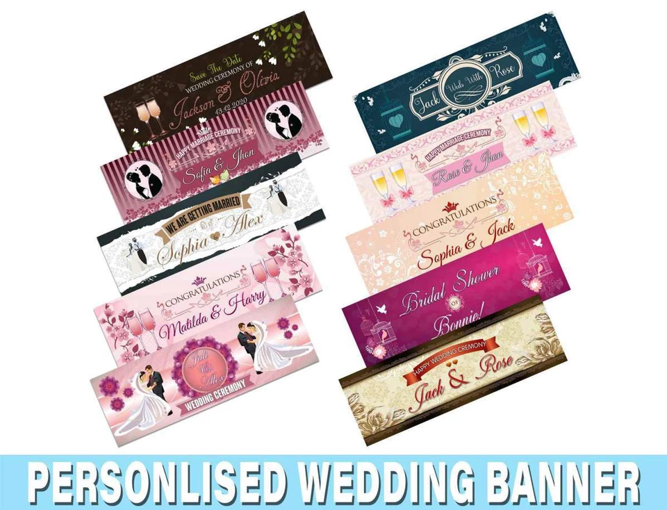 Banners de casamento personalizados decoração de festa para adultos ideia de presentes de casamento 201 - Imagem 1 de 1