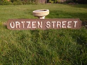 An early 20thC painted cast iron street sign, for Ortzen Street from Nottingham