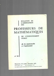 Bulletin Association Teacher Maths Teaching Public December 1975 - Picture 1 of 12