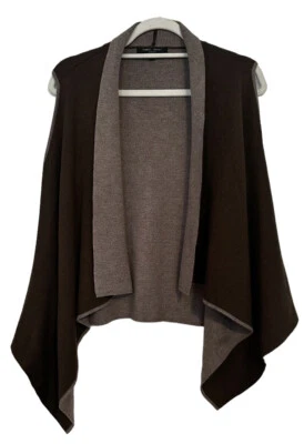 Chaleco Romeo & Juliet Couture Tejido Cascada Abierta Para Mujer Mediano Marrón Tostado Nuevo Foto 1 de 4