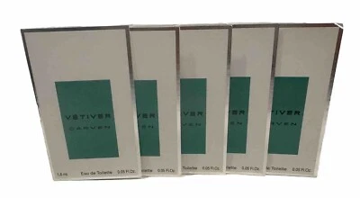 Nuevo frasco de muestra en aerosol cardado vetiver tallado para hombres EDT 5 x 0,05 oz cada 5 piezas Foto 1 de 4