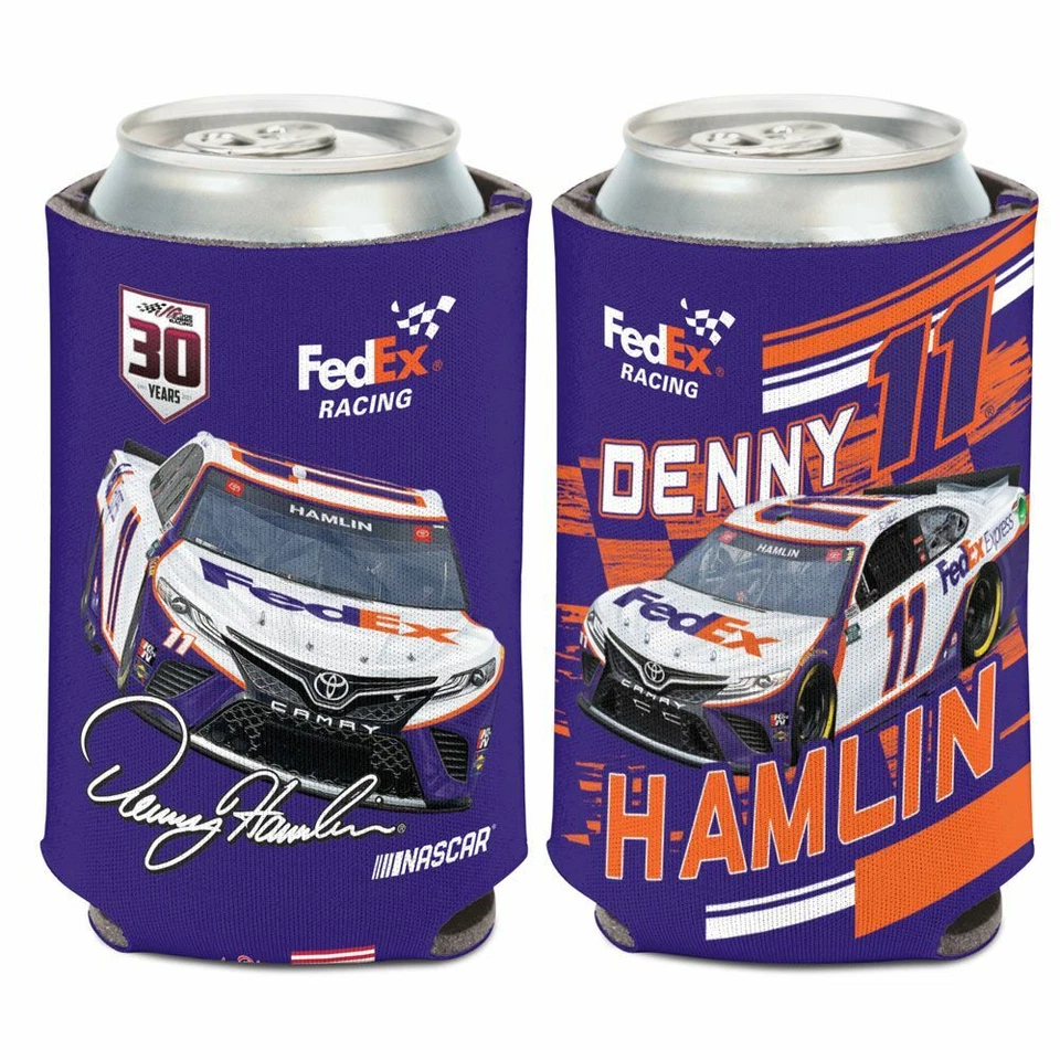Denny Hamlin 2021 Wincraft #11 Fed Ex Express 12oz Can Coolie(1) FREE SHIP! - Image 1 of 1