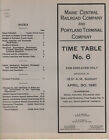 Maine Central Railroad Co And Portland Terminal Employee Time Table No. 6 1961