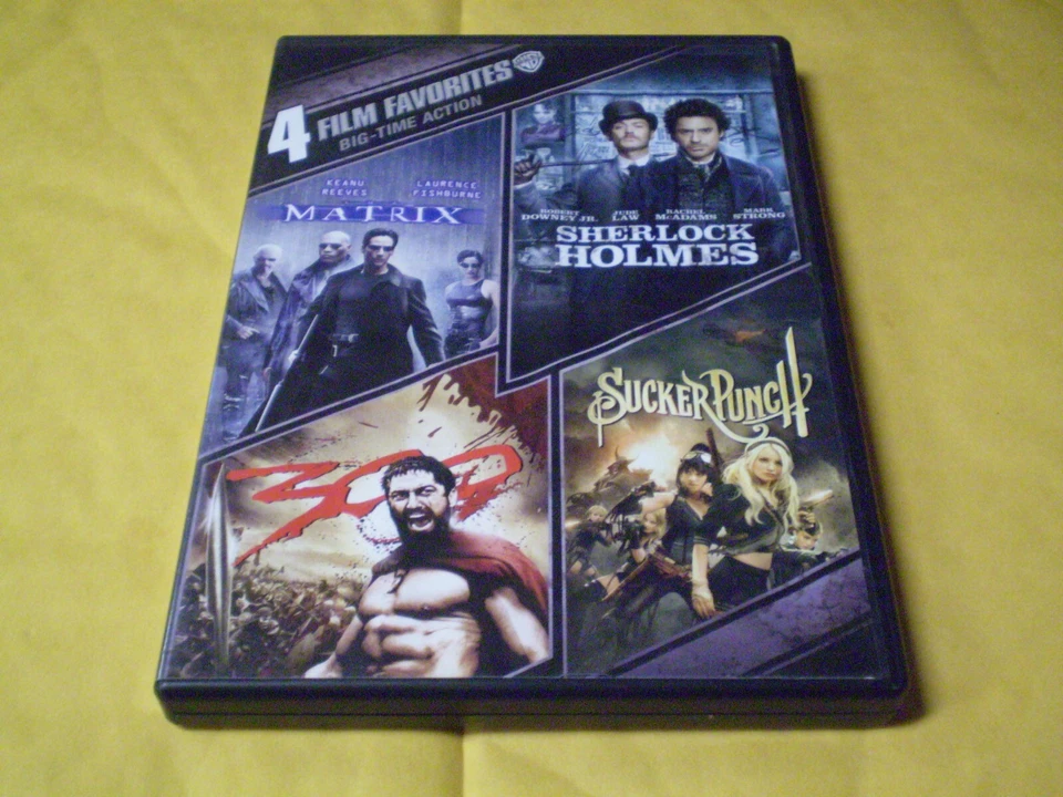 4-Film Favorites: Big-Time Action  (4 DVD Set, 2013)  300 Matrix Sherlock Holmes - Image 1 of 1