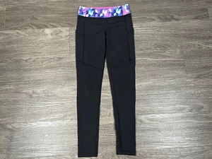Ivivva by Lululemon Girls Black With Color Block Yoga Pant Leggings Size 10 27” - Picture 1 of 7