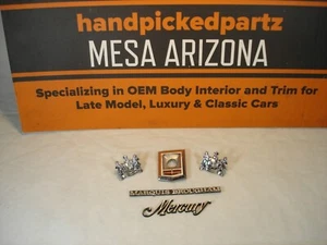 1979-1982 MERCURY MARQUIS BROUGHAM CHROME EMBLEM SET - 5 PC - Picture 1 of 7