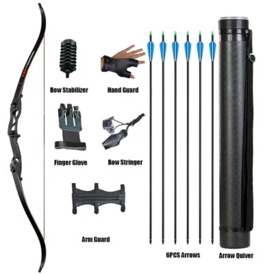 30-50lbs Archery Hunting Bow Takedown Recurve Bow and Arrows Set Right Hand - Image 1 of 4