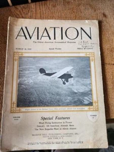 Vintage Aviation Magazine March 20 1929 Please check images - Bild 1 von 4