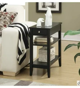 Table End Side Sofa Room Living Stand Nightstand Storage Coffee Shelf Drawer New - Picture 1 of 5