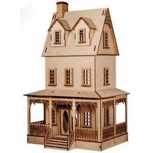 Dolls House Abriana American Country Cottage Flat Pack Kit Laser Cut 1:24 Scale - Picture 1 of 11