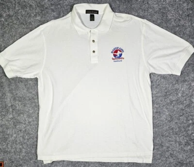 Camisa polo masculina bordada branca GG Master Kim's TaeKwonDo Institute algodão - Imagem 1 de 4