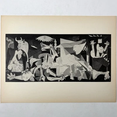 Pintura francesa antigua con estampado de placa de arte de colección de Pablo Picasso Guernica Foto 1 de 3