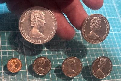 1973 Ilhas Virgens Britânicas Conjunto de Prata Selada Prova 0,76 ASW 0,925 Esterlina - Imagem 1 de 4
