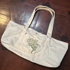 Gaiam Yogamatte Tasche Seesack Schultertasche Canvas mit besticktem Lebensbaum - Bild 1 von 9