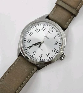 orologio vintage TIMEX CR 2016 CELL WR 30 M quarzo vera pelle - Foto 1 di 9
