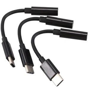 3Pcs Type C to 3.5mm Headphone Audio Adapter,USB-C to 3.5mm Female AUX6419 - Afbeelding 1 van 8